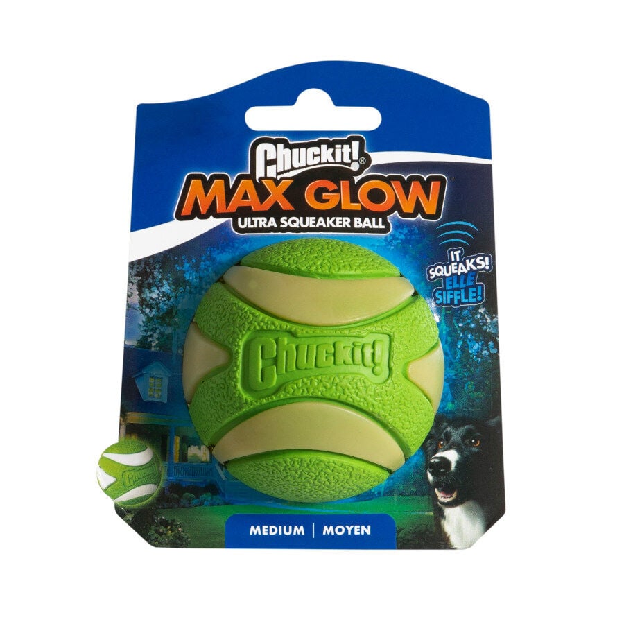 Chuckit! Max Glow Ultra Squeaker Pelota con Brillo para perros, , large indicador imagen numero 2